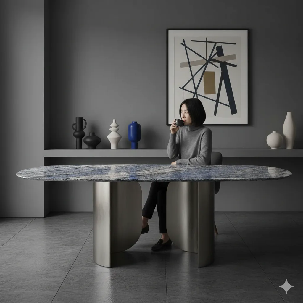 Blue Sodalite marble dining table top