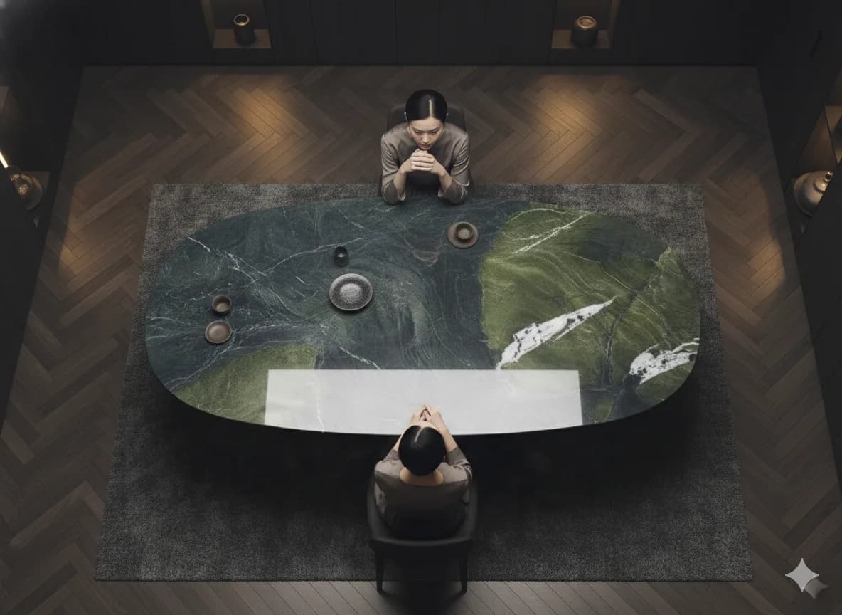 Verde Avocatus marble dining table top