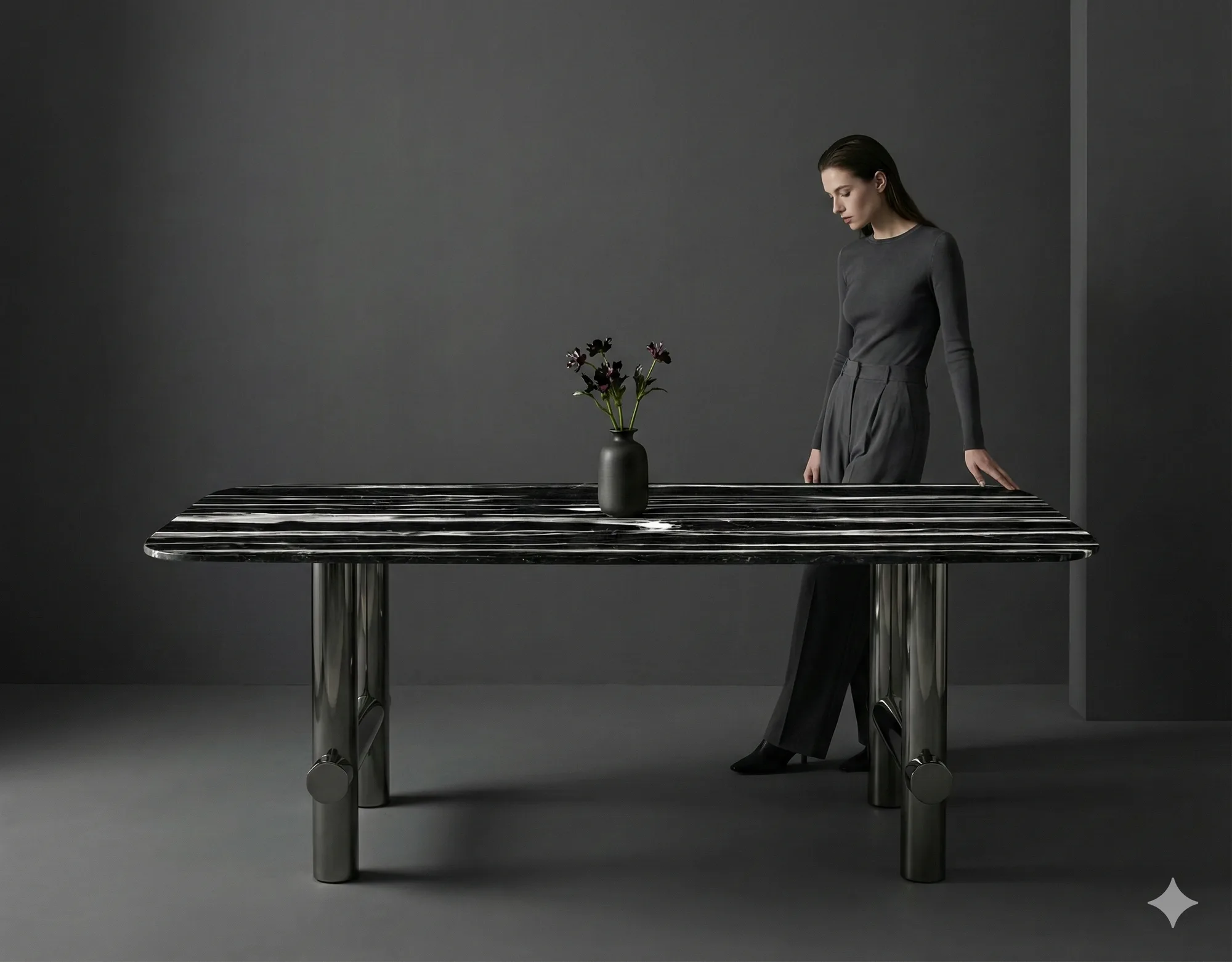Argento Antico marble dining table top