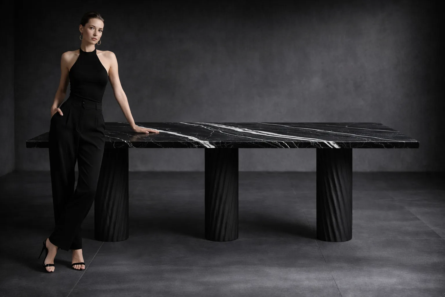 Vittoria Lineare marble dining table top