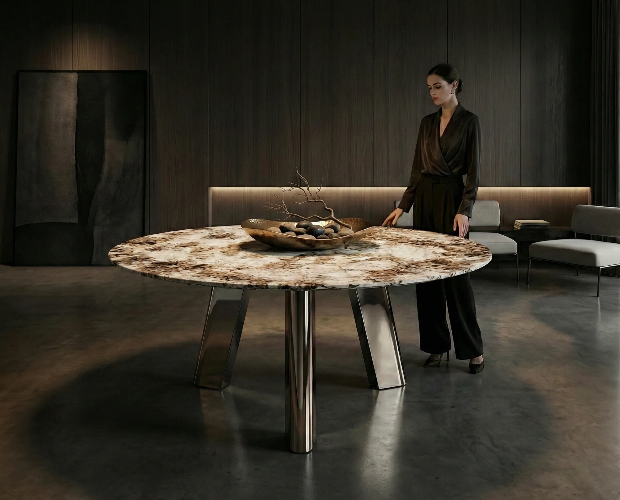 Bianco Antico marble dining table top