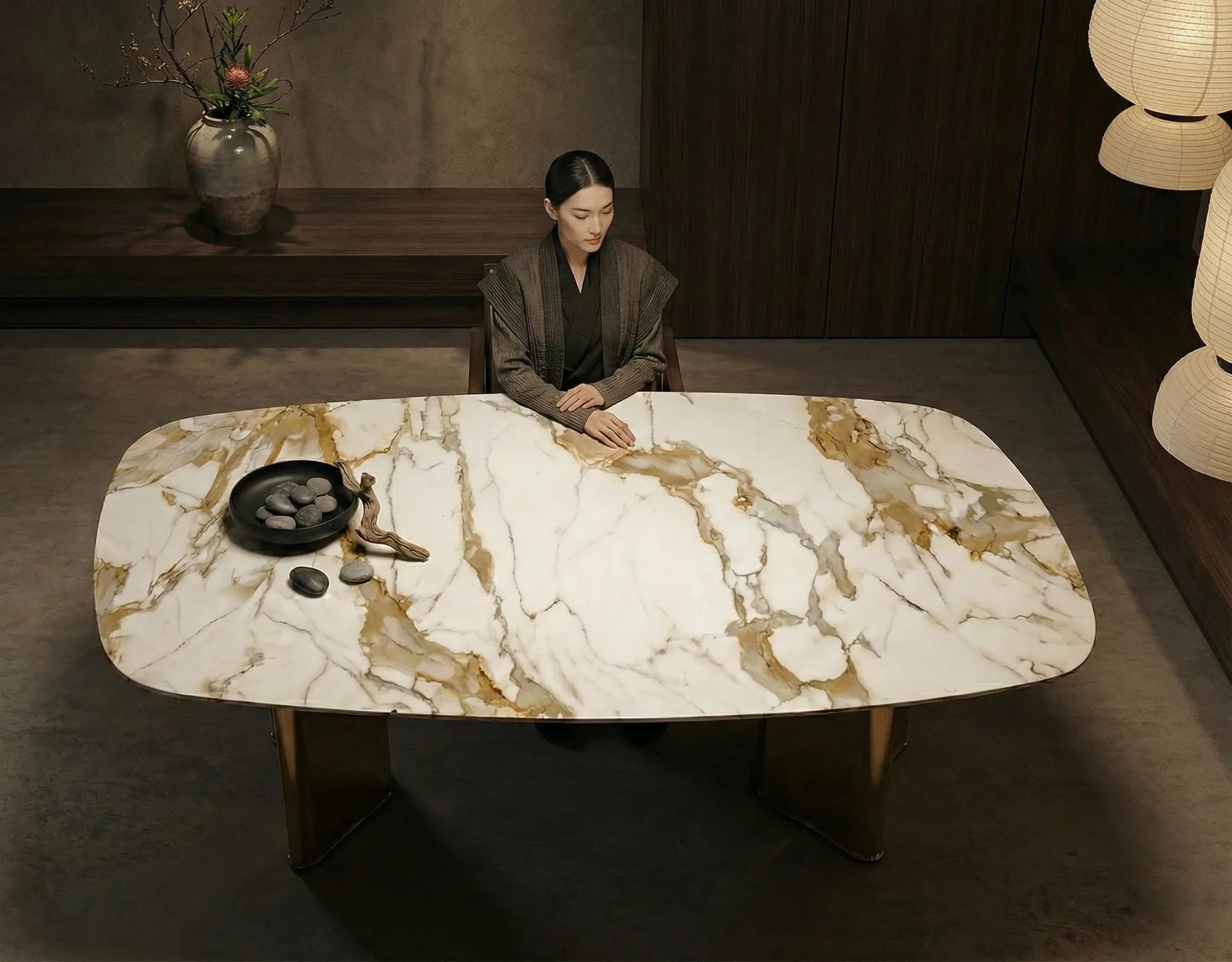 Calacatta Oro marble dining table top