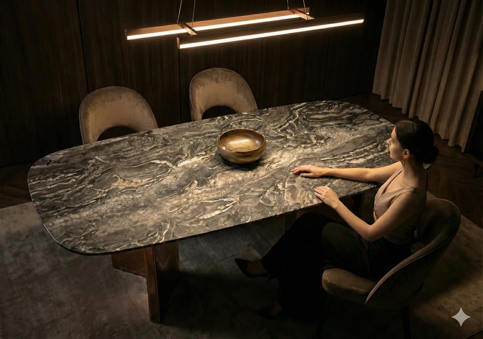 Picasso Valorian marble dining table top
